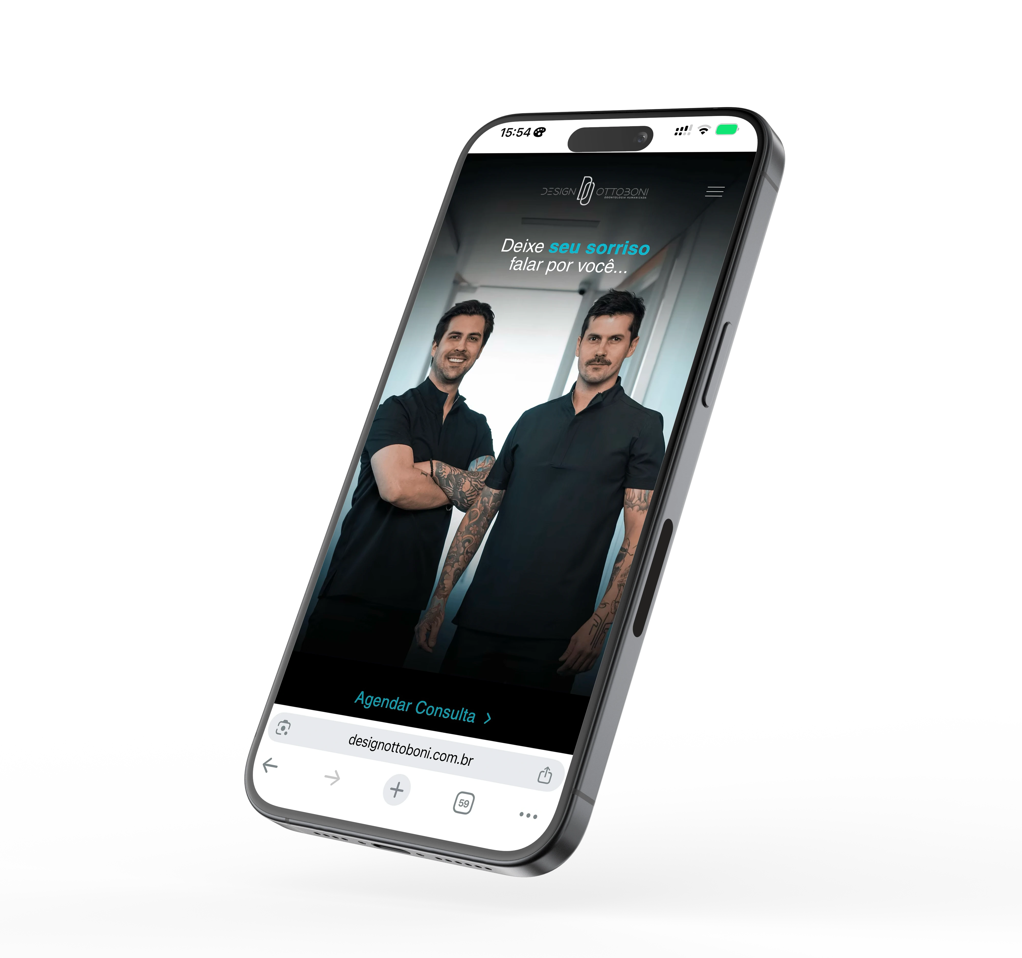Site Design Ottoboni em mockup de celular
